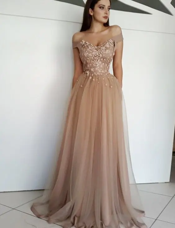 elegant champagne evening dresses