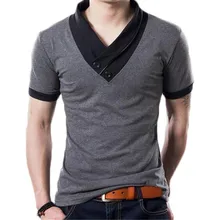 Marke Kleidung T-shirt Männer Fitness Kurzarm T-shirt Baumwolle T-shirt Homme V-ausschnitt Sommer Tops ZMF789562