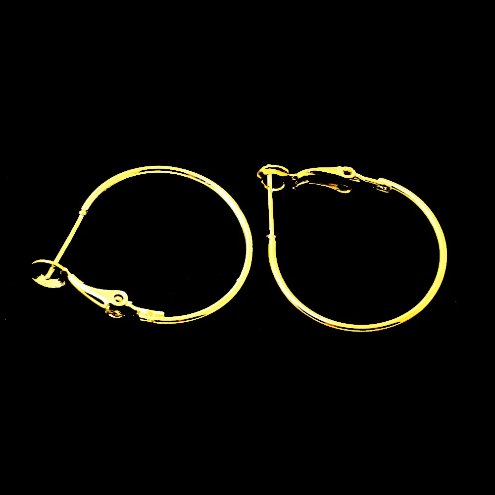 

10pcs/lot 24/30mm Copper Metal Earring Hooks Clasp Wire Charm Rings Hoops Clasps Base For DIY Earrings Dangler Jewelry Findings