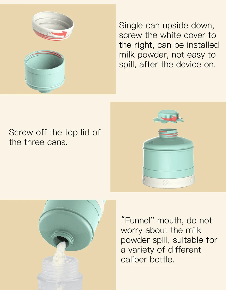 Новорожденный молоко емкость для порошка коробка Портативный контейнер для закусок Кормление 3 слоя сухой дозатор молока Еда дополнительная емкость