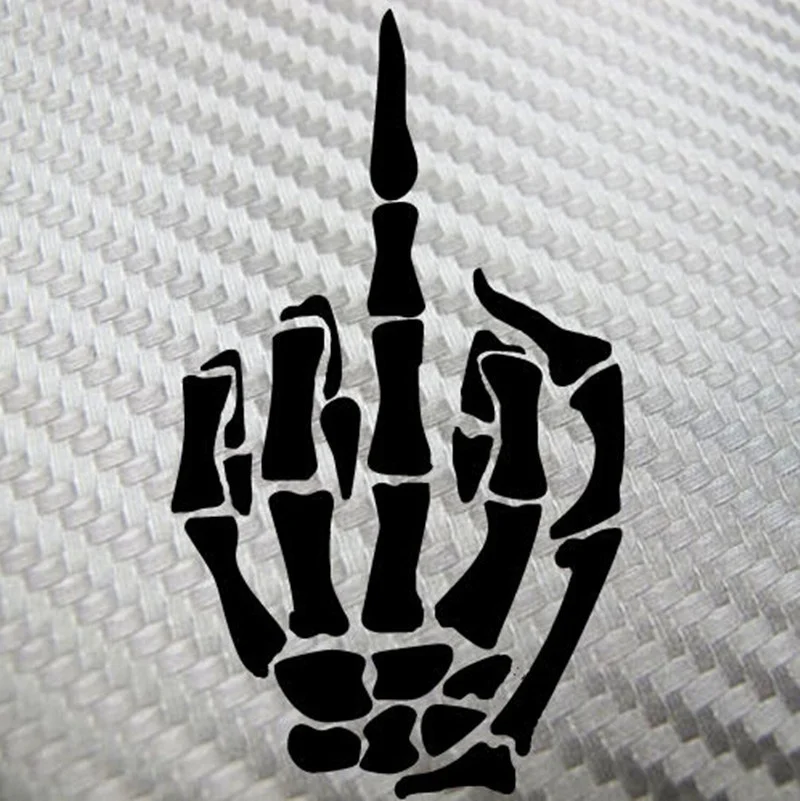 Wish Skeleton наклейка на средний палец Череп Кость виниловая наклейка s 15x9 см