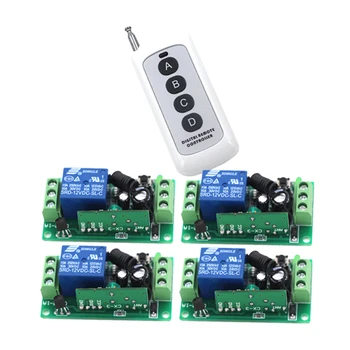 

Free Shipping 1CH Radio Wireless Remote Control Light Switch with 1Transmitter + 4Receiver 315/433.92 MHZ for Smart Home