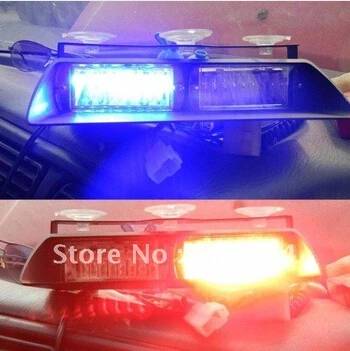 

02001 LED flash light 16W 16Led Red blue flash strobe Emergency EMS Warning light Flashing firemen Led lights in Car