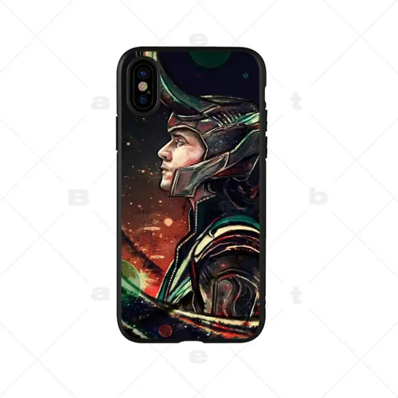 Умный чехол Babaite Loki Thor черный мягкий для iPhone 6S 6plus 7 7plus 8 8Plus X Xs MAX 5 5S