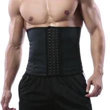 Утягивающий пояс Для мужчин, тонкая талия тренер пояс 3 ряды крючков корсет животик Корректирующее белье из неопрена Ремни Вес потери впитывает пот