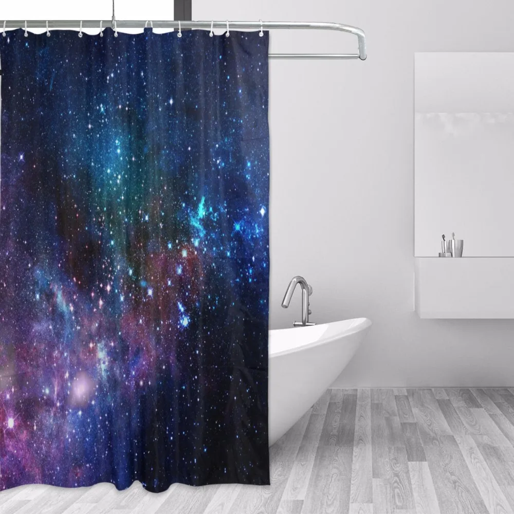 

Universe Space Stars Planets Galaxy Shower Curtain Waterproof Polyester Fabric Bathroom Decor Printed Bath Curtain