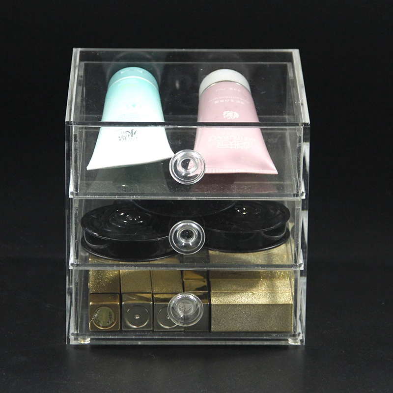 

Makeup Storage Case Clear Acrylic Nail Polish Rack Lipstick Cosmetic Storage box Holder Makeup Organizer With Drawer