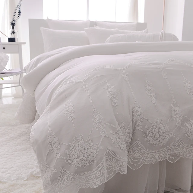 Us 99 0 50 Off Svetanya Lace Collection Duvet Cover Set Queeen King Full Size Princess Bedding Sets Beige In From Home Garden On