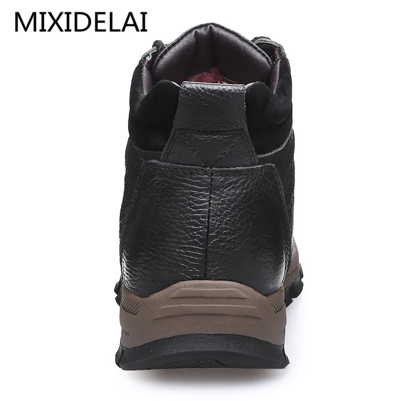 MIXIDELAI Winter Brand Big Size Men Shoes Men's Boots Genuine Leather Warm Snow Boots Casual Men Motorcycle Boots Botas Hombre MIXIDELAI Winter Brand Big Size Men Shoes Men's Boots Genuine Leather Warm Snow Boots Casual Men Motorcycle Boots Botas Hombre