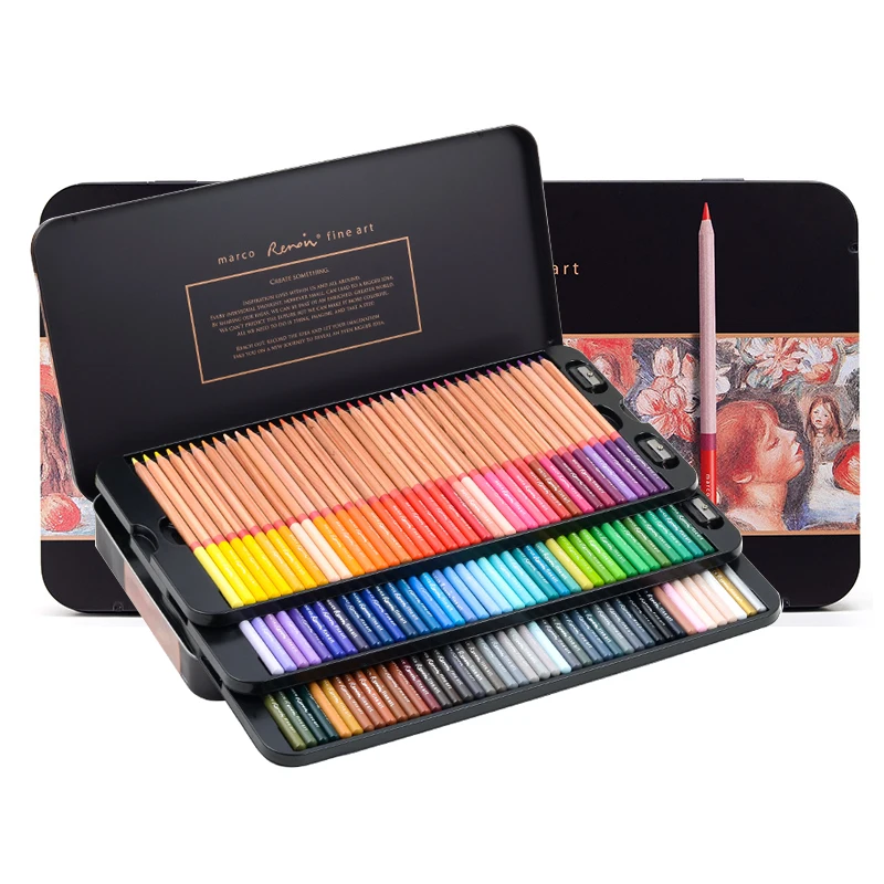 

Marco Renoir Colored Pencil Set 24/36/48/72/100/120 Colors Pen lapiz de color Professional Drawing Coloured Pencil for School