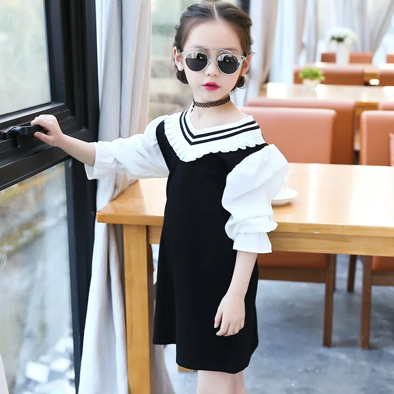 Новинка года; Детские платья для девочек; сезон весна-осень; одежда принцессы платье с оборками и рукавами для подростков одежда для малышей 3, 8, 10, 12 лет