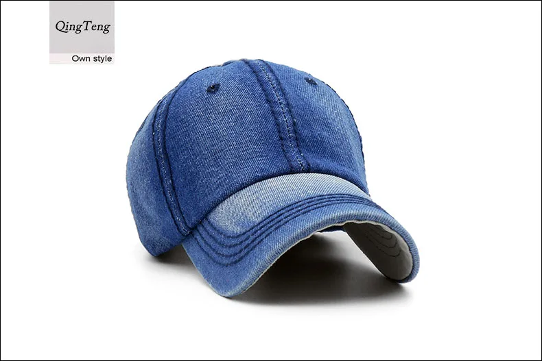 Вымытая пустая винтажная Мужская джинсовая бейсбольная кепка, фирменная Новинка, одноцветная Повседневная джинсовая кепка для женщин, брендовая Кепка для отдыха для папы
