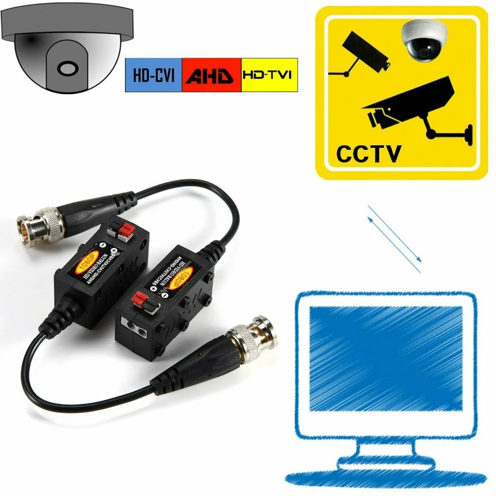 1080 P AHD/HD-CVI/TVI/CVBS пассивный HD видеопередатчик 4 пары (UTP до 350 м-600 м)