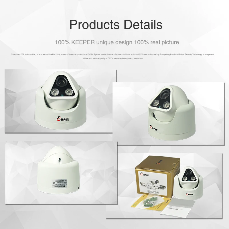 Keeper 2.0MP 1080P HD Vandalproof Купольная камера Безопасность видеонаблюдения Ночное видение