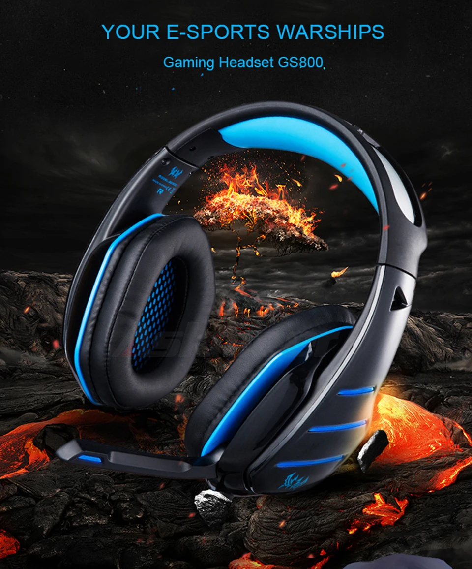 SOKELYcasque Best Gaming Heaset Stereo PC Gamer Headphones with Microphone Dazzle Lights Glow for Computer Game (1)