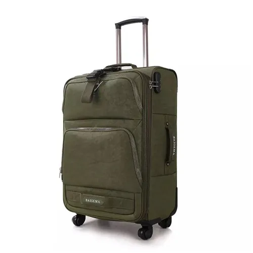 green KLQDZMS 20/24/28 дюймов дорожная Чемодан чемодан Оксфорд вращающийся багажник на чемодан на колесиках - Цвет: green
