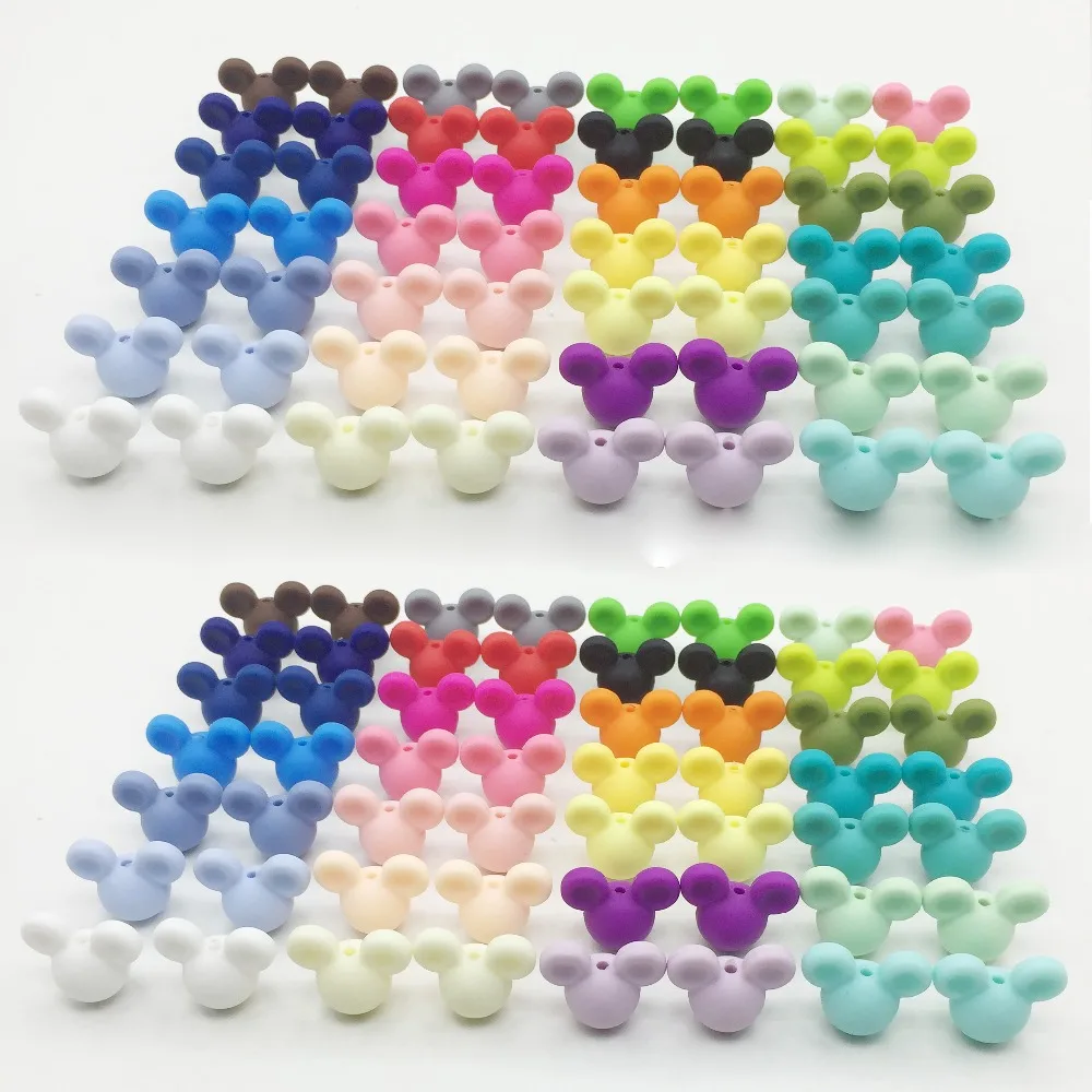 

Wholesale 10pcs/lot Mickey Baby Teething Beads Cartoon Silicone Beads For Necklaces BPA Free Teether Toy Accessories Nursing DIY