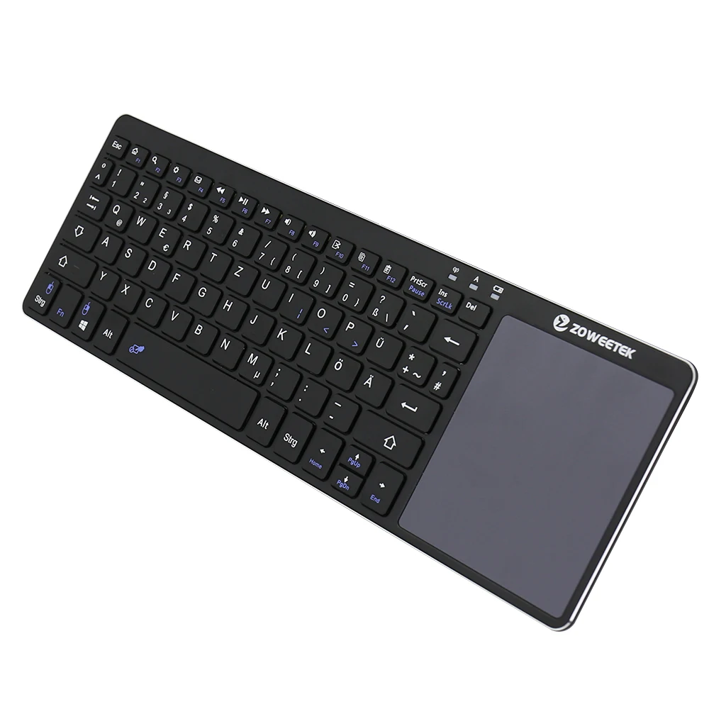 Zoweetek New K12 1 2.4G Mini Wireless German Keyboard Touchpad Mouse Combo for PC Android Google