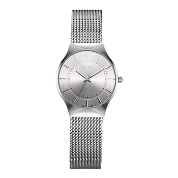 

JULIUS JA-577 Ms. Ultra-thin Silver Black Men's Mesh Stainless Steel Quartz Analog Casual Watch Women's Watch Clock