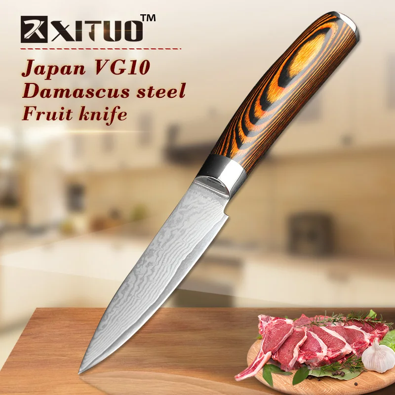 XITUO High quality utility knife Kitchen knife Japanese VG10 73 layer Damascus steel paring knife wood handle Boning knife Tools XITUO High quality utility knife Kitchen knife Japanese VG10 73 layer Damascus steel paring knife wood handle Boning knife Tools