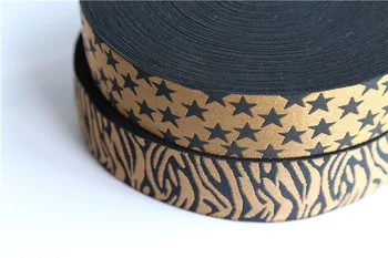 

Coffee Color Star Pattern/Zebra Pattern Elastic Band Clothing Fashion Accessories Elastic Tape 10meters size 3.8CM/4.5CM
