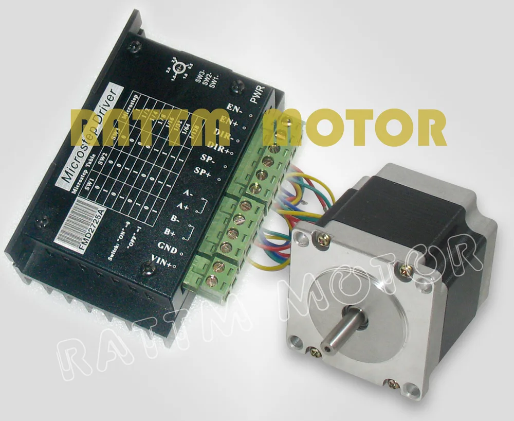 

Nema23 CNC stepper motor 56mm,165 oz-in,2.5A & Motor driver 2.5A,40V, 128microstep