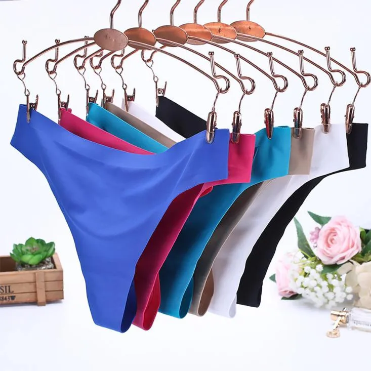 

M-XL Women G-String Sexy Underwear Ladies Panties Lingerie Bikini Underwear Pants Thong Intimatewear Ice Silk Seamless Crotch *