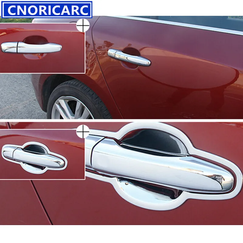 

CNORICARC Chrome Outside Door Handle Frame Cover Trim Car Doorknob Bowl Protective Strip Sequins For Volvo S60 V40 V60 XC60