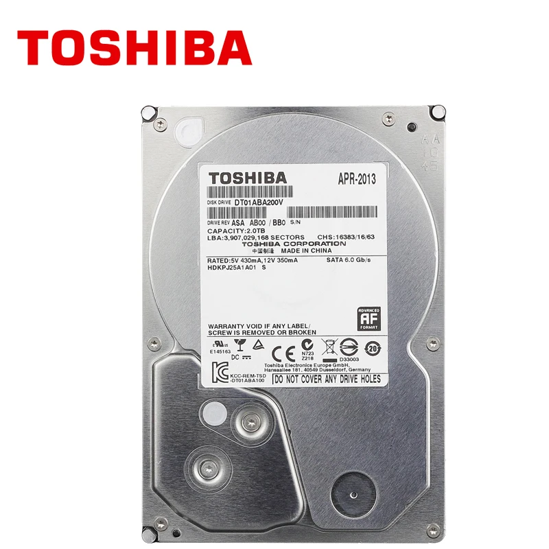 TOSHIBA DVR NVR CCTV 2 ТБ жесткий диск 2000 Гб HDD HD внутренний SATA 3 5700 об/мин 32 м 5 &quotжесткий