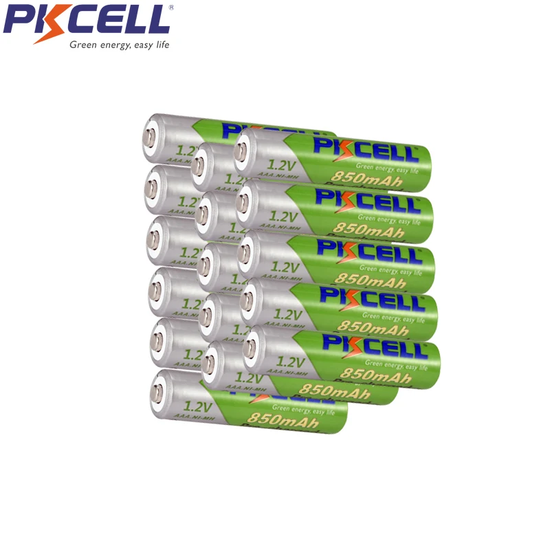 16 шт PKCELL nimh AAA 850 mah 1,2 V NIMH Перезаряжаемые батарейки ААА заряжен Аккумулятор более 1200 циклов