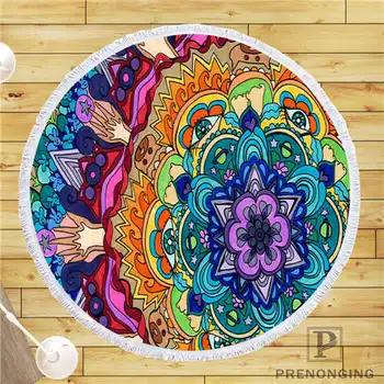 

Custom DIY Customized Microfiber Fabric Mandala (1) Round Beach Blanket Towel Printed on Demand 150cm #19-01-28-3-91