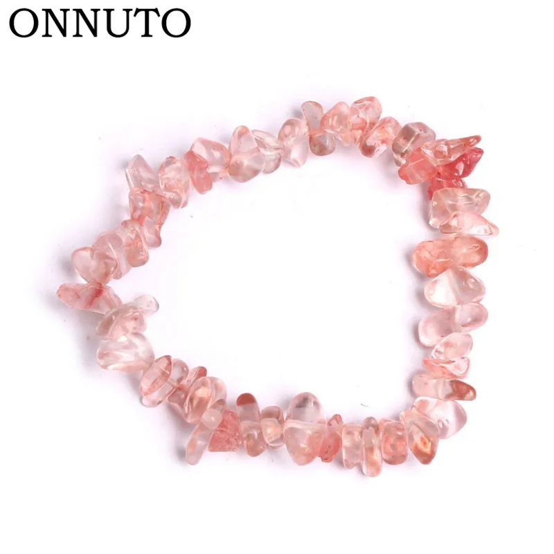 

Handmade Stretch Crystal Chip Bracelet Gravel Bracelet Irregular Natural Stone Charm with elastic Gift For Women 7C0048
