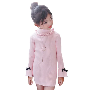 

Girls Sweaters For Children Bottoming Shirts Autumn Winter Turtleneck Dresses For Girls Knitwear 4 6 8 10 12 Years Warm Sweaters