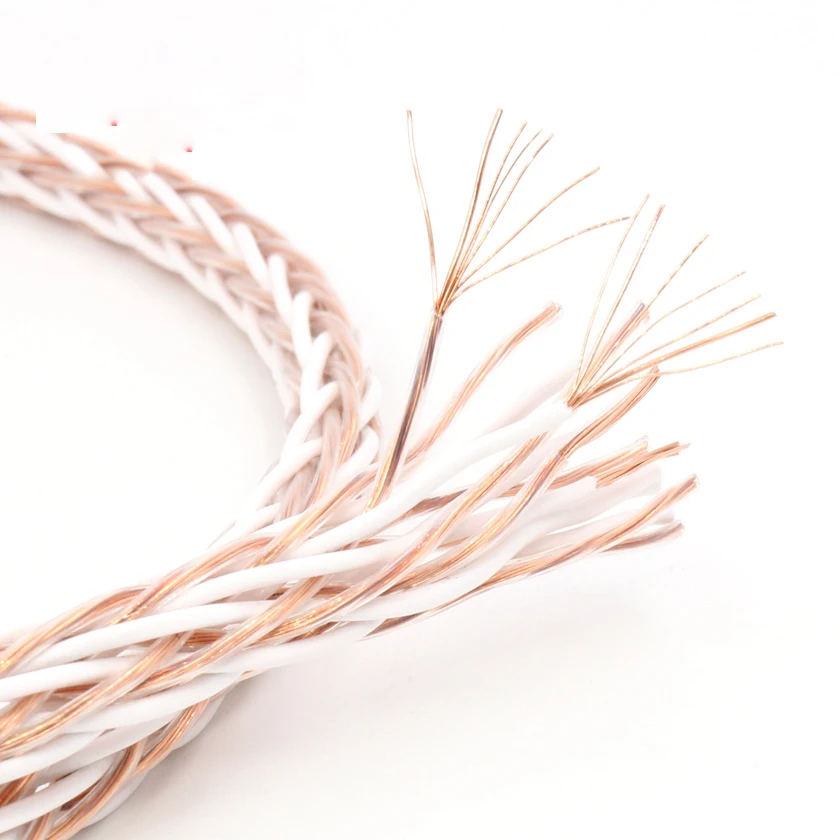 Free shipping 8TC 7N pure copper Bulk speaker cable without Terminal Speaker cable
