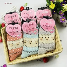 Fcare 10 шт = 5 пар calcetines женские носки из толстой шерсти ангоры женские зимние шерстяные носки из ангоры