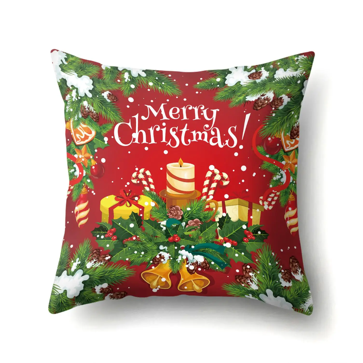 Веселые Рождественские елки, декоративная подушка, чехол, квадратная форма, чехол для подушки из полиэстера для дивана, украшение для дома, Almofadas - Цвет: 17