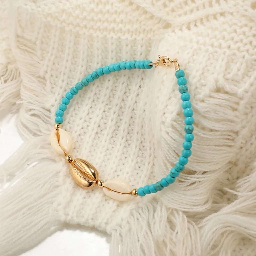 Модный золотой геометрический браслет Пандора в виде раковины из бисера, дорожный браслет для женщин, очаровательные ювелирные изделия, pulseras mujer moda@ SL
