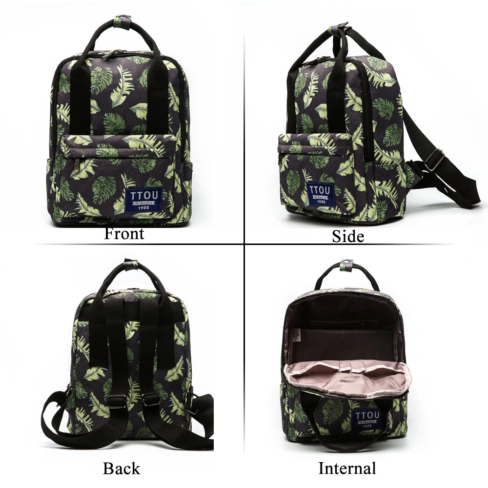 TTOU nuevas mochilas de lona para niñas adolescentes moda hojas impresión Mochila mujer Mochila escolar Casual Mochila de viaje TTOU nuevas mochilas de lona para niñas adolescentes moda hojas impresión Mochila mujer Mochila escolar Casual Mochila de viaje