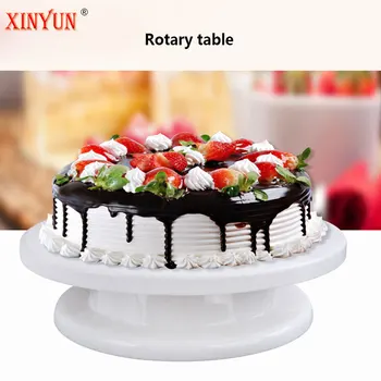 

XINYUN 27cm Plastic Cake Turntable Rotating Cake Decorating Turntable Anti-skid Round Cake Stand Cake Rotary Table