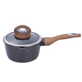 

New Maifanite Milk Pot With Glass Cover Noodle Soup Nonstick Baby Food Supplement Pan General Use For Gas and Induction Cooker
