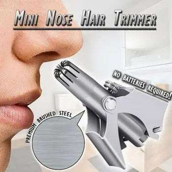 

2019 NEW 1pc Mens Portable Nose Hair Trimmer Manual Stainless Steel Sliver Nose Ear Hair Trimmer Hair Removal Clipper