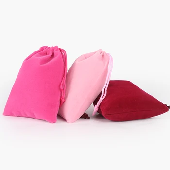 

5Pcs/set Drawstring Pouches Gift Bags Jewelry Velvet Bag Wedding Drawstring Pouch Gift Bag Folding Storage Bag Reusable 9*12cm