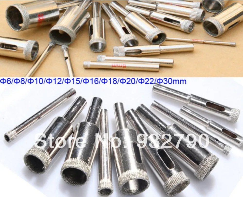 6MM 8MM 10MM 12MM 15MM 16MM 18MM 20MM 22MM 30MM Diamond Coated Tool Drill Bits Hole Saw Marble Glass Tile Ceramic 6-30mm | Инструменты