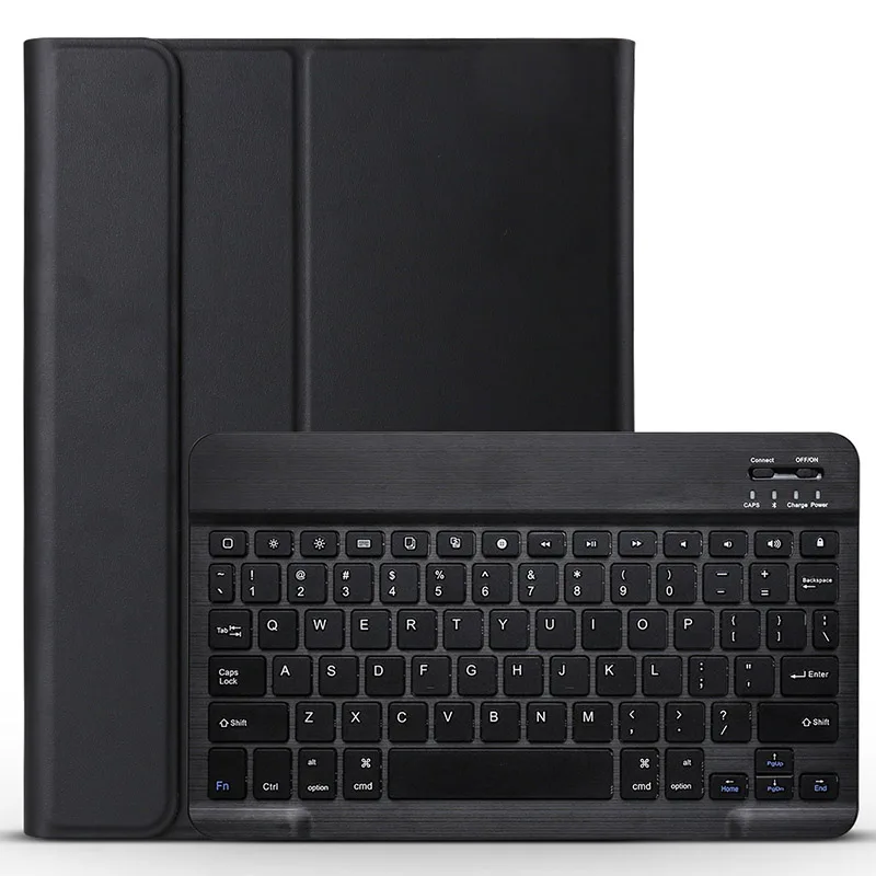 Чехол с клавиатурой для iPad Pro 12,9, съемная Bluetooth клавиатура с Wi-Fi, кожаный чехол для iPad Pro 12,9 '', ультратонкий+ стилус - Цвет: Черный