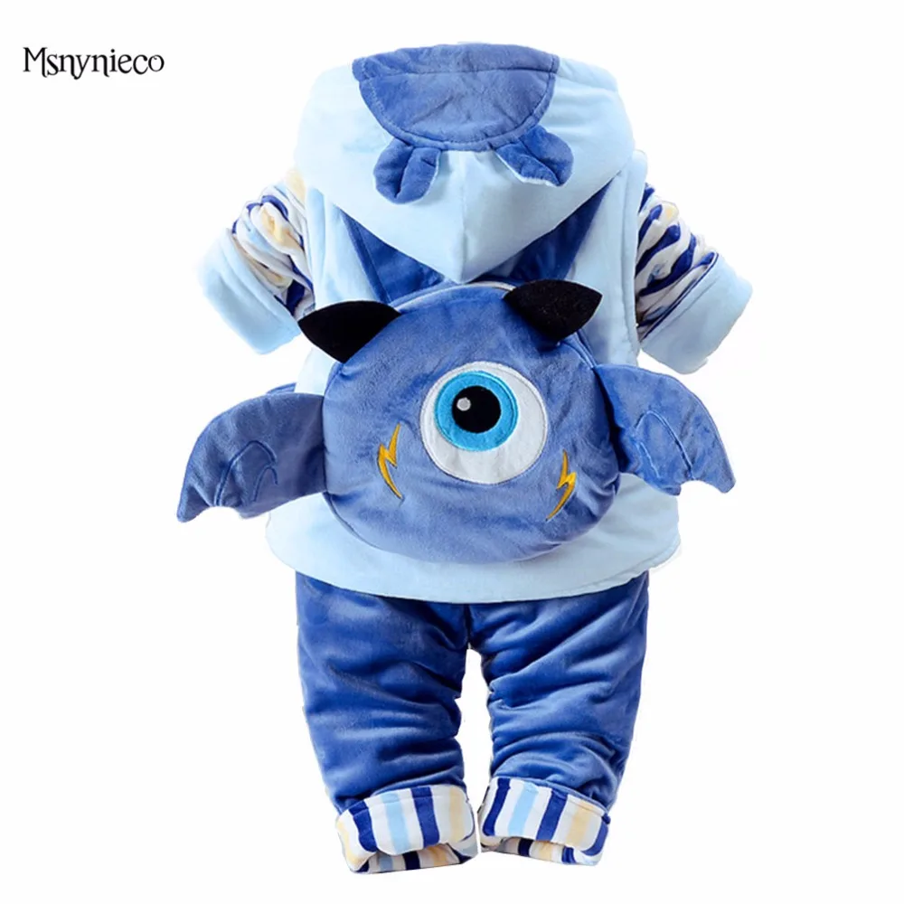 

Winter Baby Boys Clothing Sets 2018 Brand Boys Thicken Warm Coat Cartoon Baby Jacket+Vest+Pant Baby Boy Clothes 3Pcs Kids Suits