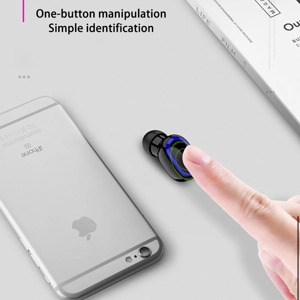Мини гарнитура Bluetooth OTAO 5 0 Спортивные Беспроводные наушники вкладыши в деловом