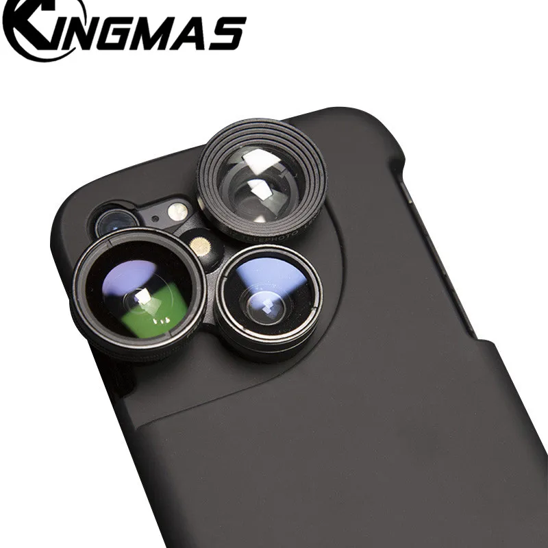4 in 1 Mobile Phone Lensese Cases Full Coverage For iPhone X 8 7 6S 6 Plus Wide Angle Macro Fisheye Lenses Unique case |