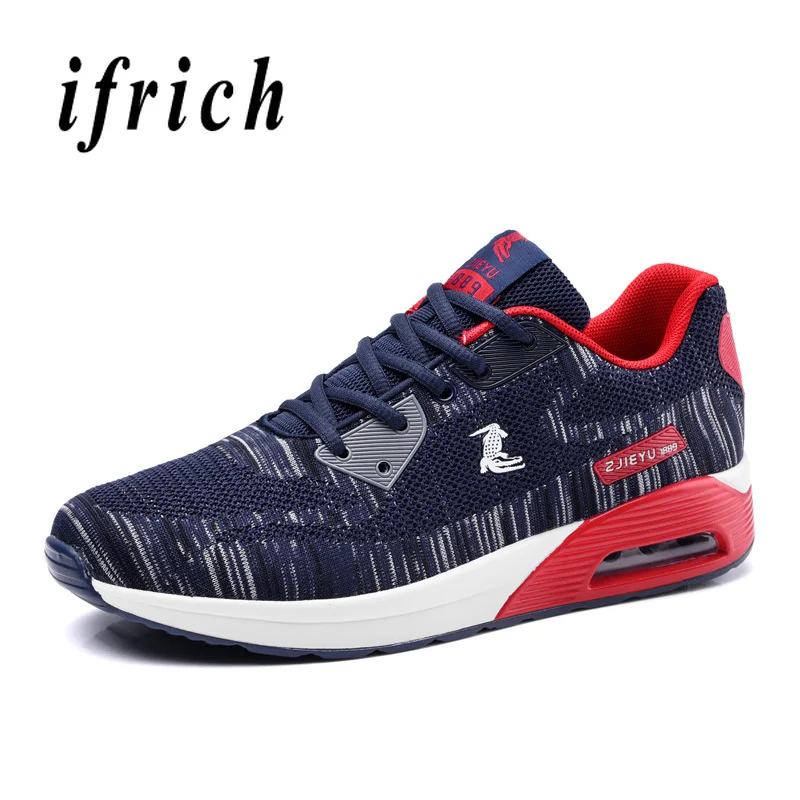 Man Running Shoes Light Gray Dark Blue Mens Mesh Sneakers Spring Autumn ...