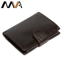 MVA Hommes Bourse En Cuir Véritable Hommes Portefeuilles Standard En Cuir de Vachette Court Homme Portefeuille Mode Masculine Casual Angleterre Style de L’argent Clip