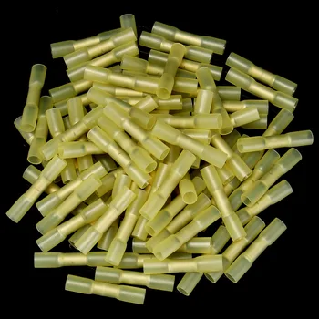 

Yellow 100PCS Insulation Yellow Heat Shrink Butt Wire Crimp Electrical Terminal Connector 12-10AWG 4.0-6.0mm